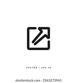 External Link Icon. Editable Stroke