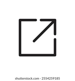 External link icon Flat line illustration