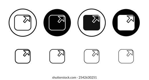 External link icon Flat simple outline set