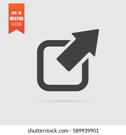 External link icon in flat style isolated on grey background. For your design, logo. Vector illustration.
