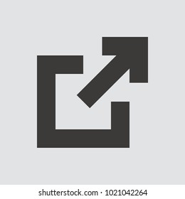 External Link icon isolated of flat style. Vector illustration.