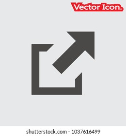 External Link Icon Isolated Sign Symbol And Flat Style For App, Web And Digital Design. Vector Illustration.