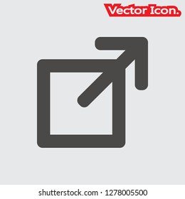External Link icon isolated sign symbol and flat style for app, web and digital design. Vector illustration.