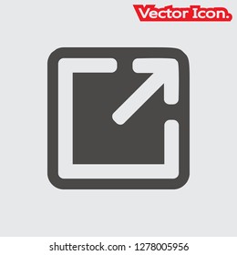 External Link icon isolated sign symbol and flat style for app, web and digital design. Vector illustration.