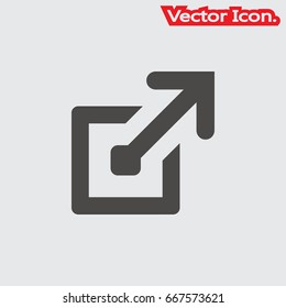 External Link icon isolated sign symbol and flat style for app, web and digital design. Vector illustration.