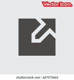 External Link icon isolated sign symbol and flat style for app, web and digital design. Vector illustration.