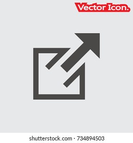 External Link icon isolated sign symbol and flat style for app, web and digital design. Vector illustration.