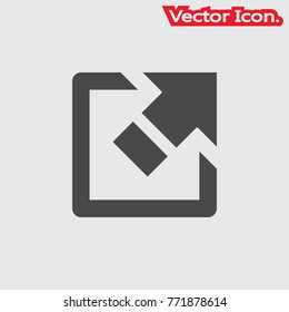External Link icon isolated sign symbol and flat style for app, web and digital design. Vector illustration.