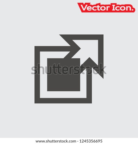 External Link icon isolated sign symbol and flat style for app, web and digital design. Vector illustration.