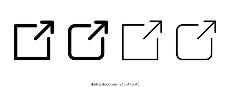 Ícone de link externo design de logotipo. sinal de link e símbolo. símbolo de hiperlink