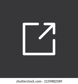 Icono de vínculo externo sobre fondo gris