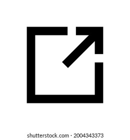 External link icon, open page vector icon, isolated on background