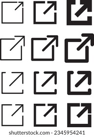 Icono de vínculo externo icono de vector de página abierta, aislado en segundo plano
 interfaz, enlace, 

