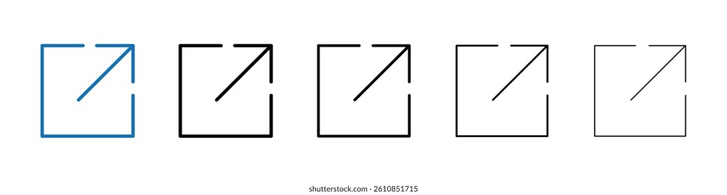 External link icon Outline vector logo for web ui