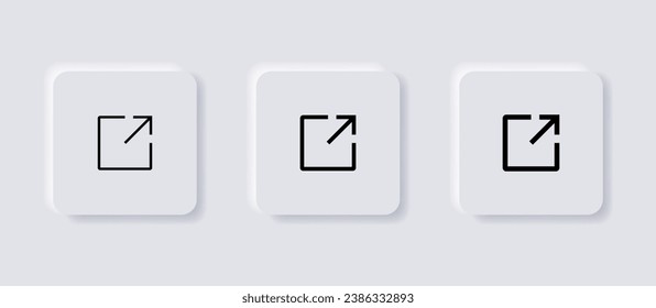External Link Icon, page open new window icon symbol, open another tab icon button. share icon button	
. neumorphism buttons. neumorphic style