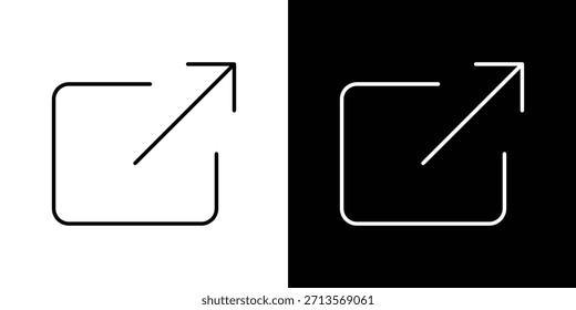 Pictograma de icono de Enlace externo sobre fondo blanco.