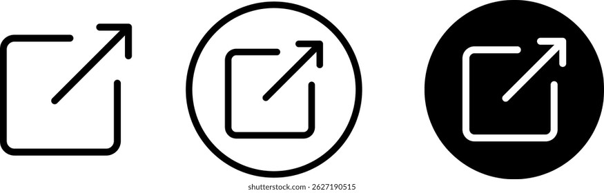 External Link Icon set. hyperlink symbol. strategy planning. Network sharing sign. arrow link connection icon