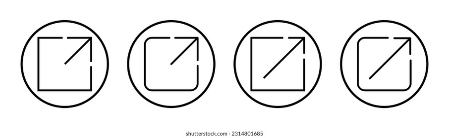 External link icon set illustration. link sign and symbol. hyperlink symbol