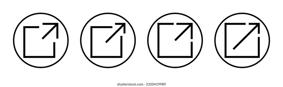 Ilustración de conjunto de iconos de vínculo externo. símbolo y signo de vínculo. símbolo de hipervínculo