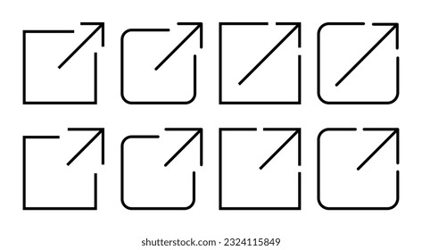 Ilustración de conjunto de iconos de vínculo externo. símbolo y signo de vínculo. símbolo de hipervínculo