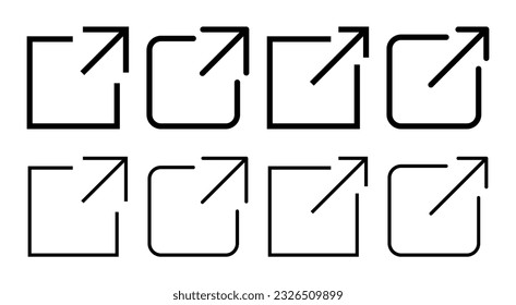 External link icon set illustration. link sign and symbol. hyperlink symbol