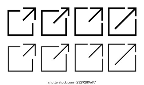 Ilustración de conjunto de iconos de vínculo externo. símbolo y signo de vínculo. símbolo de hipervínculo