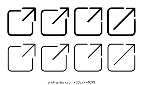 External link icon set illustration. link sign and symbol. hyperlink symbol