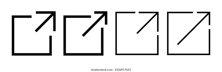 External link icon set illustration. link sign and symbol. hyperlink symbol