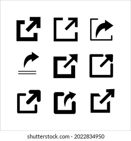 Conjunto de iconos de vínculo externo. Símbolo de paquete de vínculos externos de elementos vectores para web infográfica