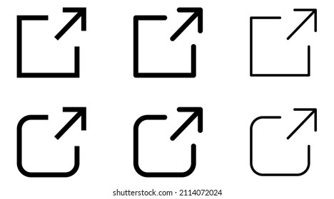 External link icon set. link icon vector. hyperlink symbol