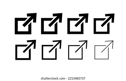 External link icon set. link icon vector. hyperlink symbol	
