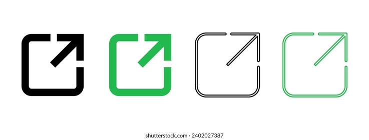 External link icon set. link icon vector. hyperlink symbol