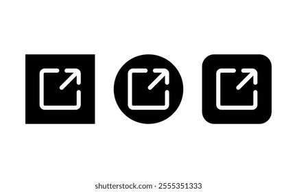 External link icon set. Vector illustration.