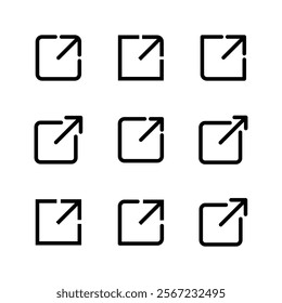 External link icon set. link icon vector. hyperlink symbol