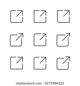 External link icon set. link icon vector. hyperlink symbol