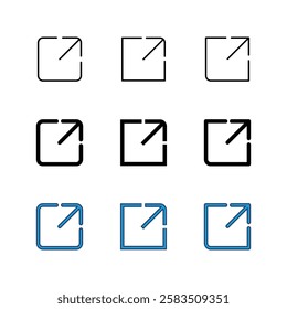 External link icon set. link icon vector. hyperlink symbol