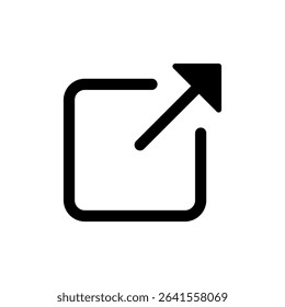 External link icon symbol for apps and websites. link sign and symbol. hyperlink symbol
