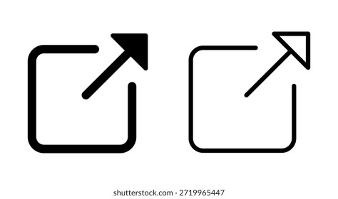 External link icon symbol for apps and websites. link sign and symbol. hyperlink symbol