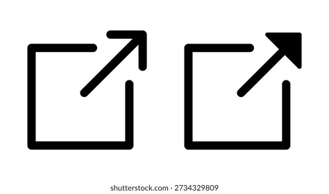 External link icon symbol for apps and websites. link sign and symbol. hyperlink symbol