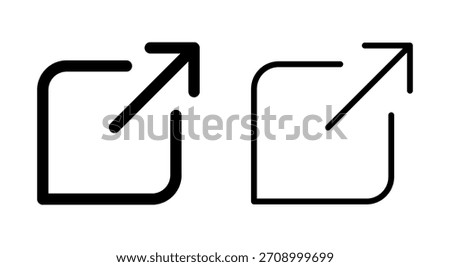 External link icon symbol for apps and websites. link sign and symbol. hyperlink symbol