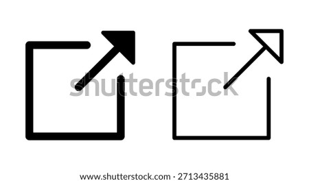 External link icon symbol for apps and websites. link sign and symbol. hyperlink symbol
