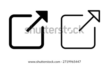 External link icon symbol for apps and websites. link sign and symbol. hyperlink symbol