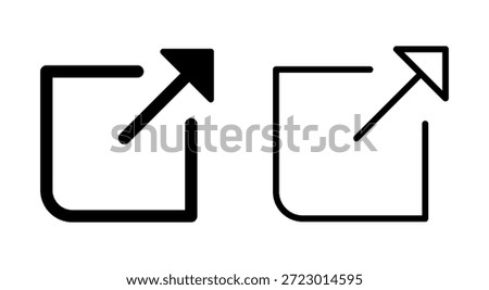 External link icon symbol for apps and websites. link sign and symbol. hyperlink symbol
