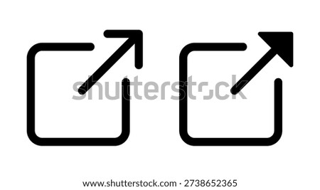 External link icon symbol for apps and websites. link sign and symbol. hyperlink symbol