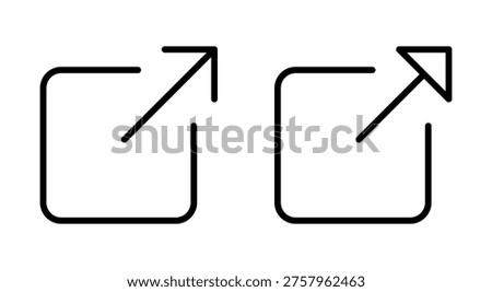 External link icon symbol for apps and websites. link sign and symbol. hyperlink symbol