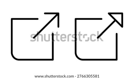 External link icon symbol for apps and websites. link sign and symbol. hyperlink symbol