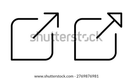 External link icon symbol for apps and websites. link sign and symbol. hyperlink symbol