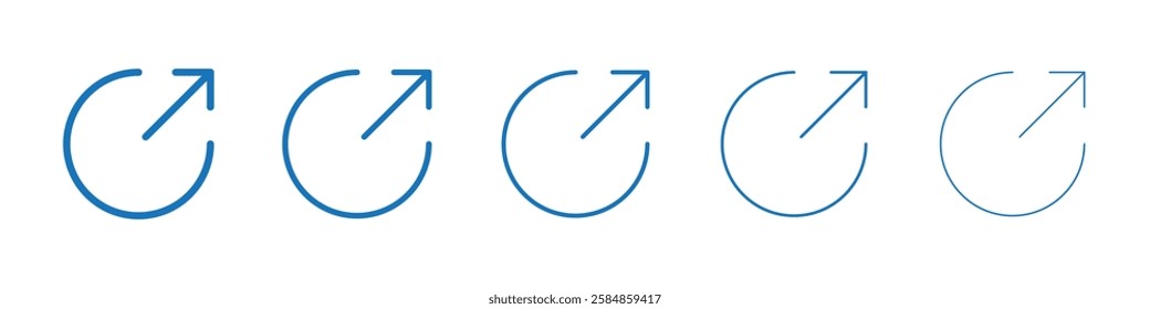 External link icon Symbol collection thin outline set