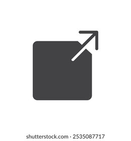Icono de Enlace externo Marca de símbolo en estilo relleno
