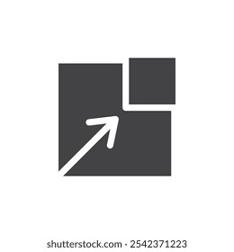 Icono de Enlace externo Marca de símbolo en estilo relleno